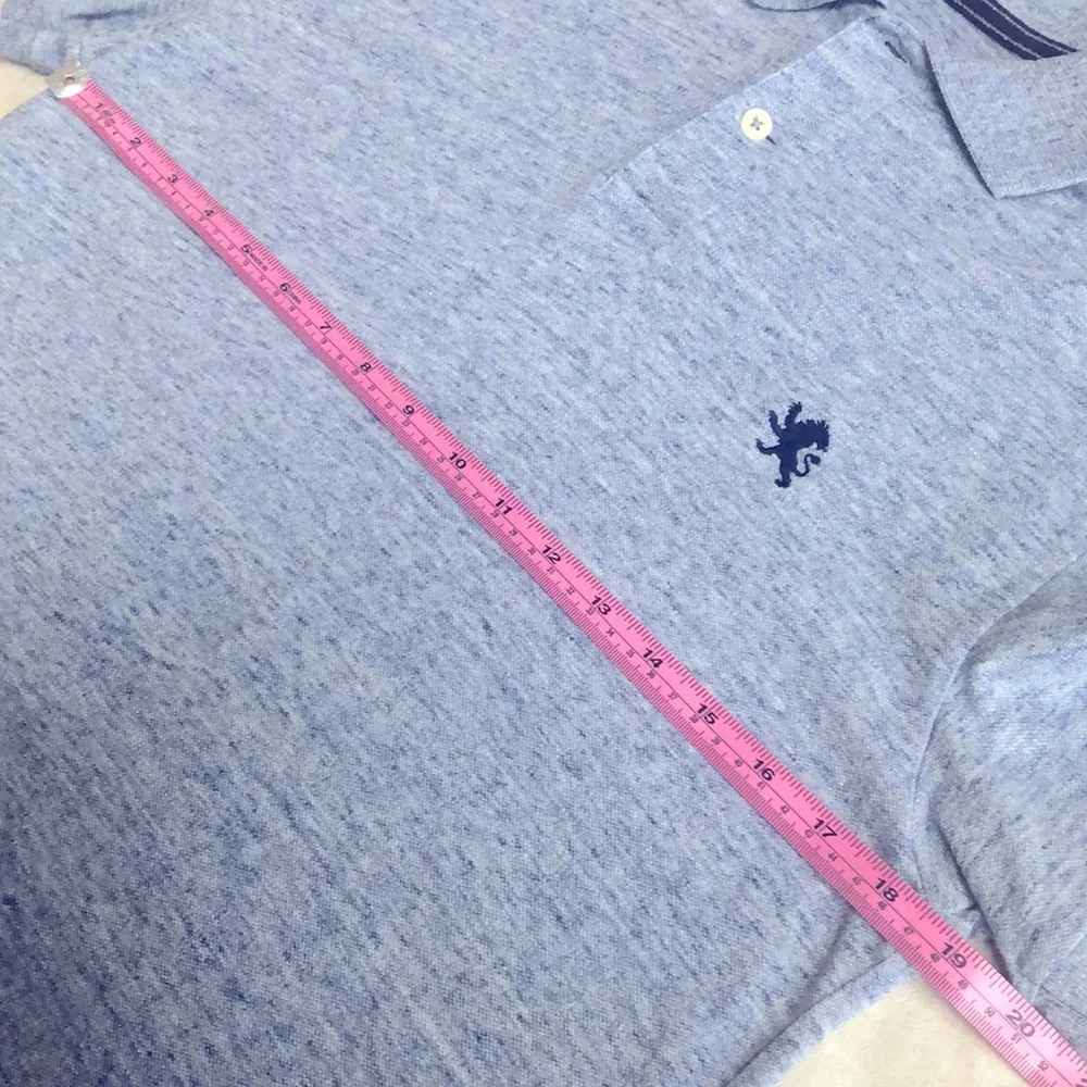 Express Men's 100% Cotton Light Blue Pique Polo Short Sleeves Shirt Size M - Picture 5 of 11